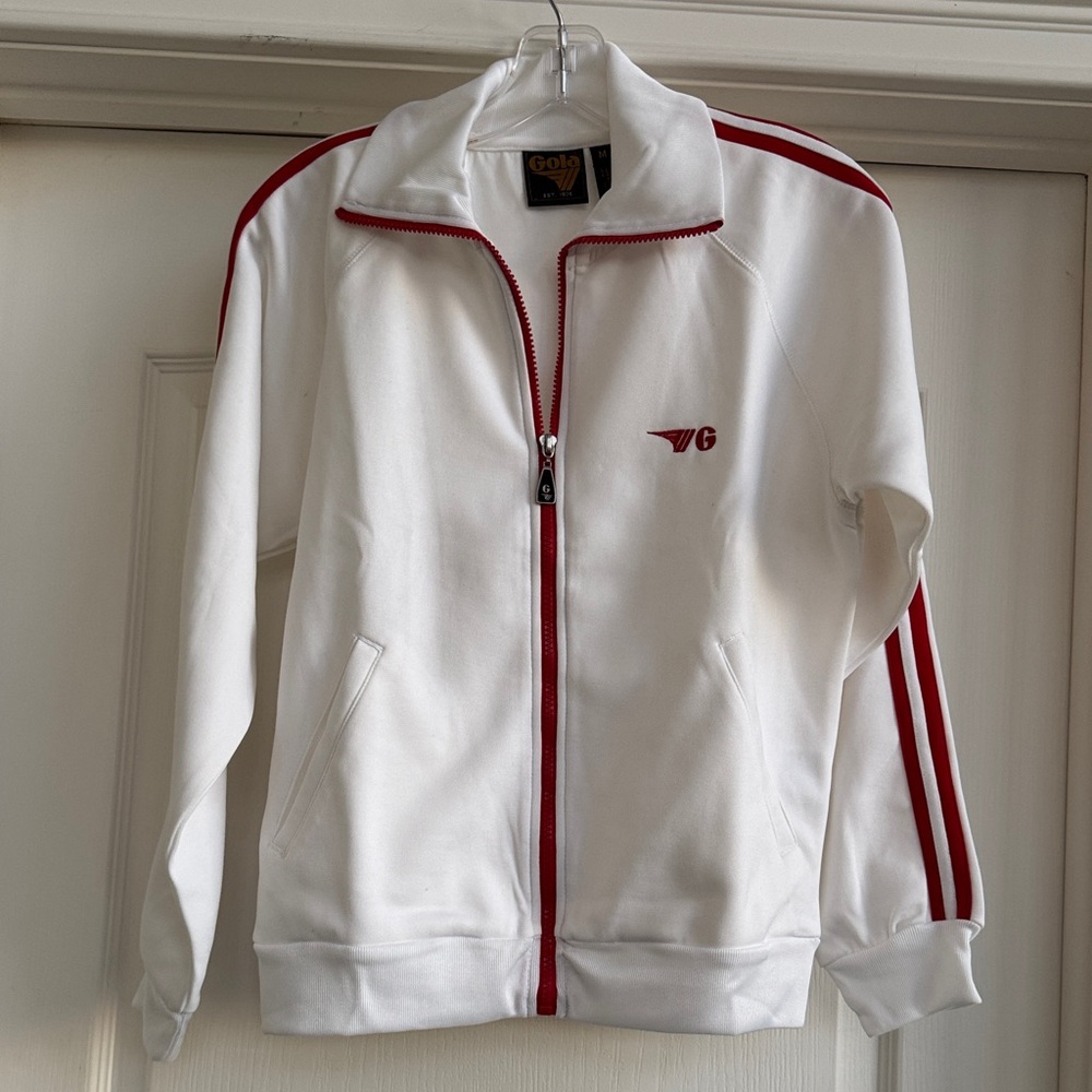 Gola White Jacket with Red Accents